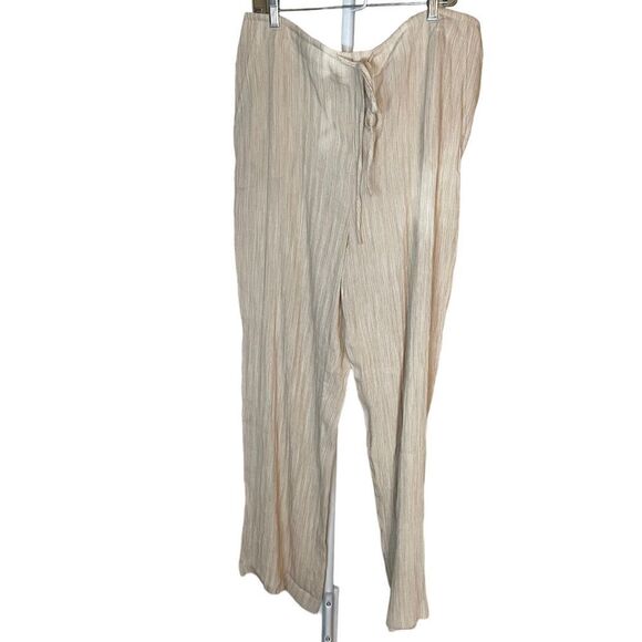 New Linen Blend Loose Lounge Pants, XL - Picture 7 of 9